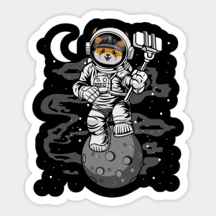 Astronaut Selfie Floki Inu Coin Floki Army To The Moon Crypto Token Cryptocurrency Wallet Birthday Gift For Men Women Kids Sticker